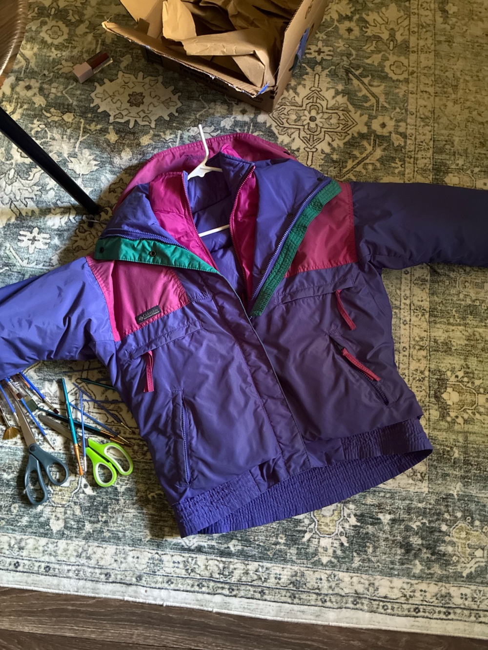 Bright Colorblock Women's Ski Jacket - Purple, Teal & Pink